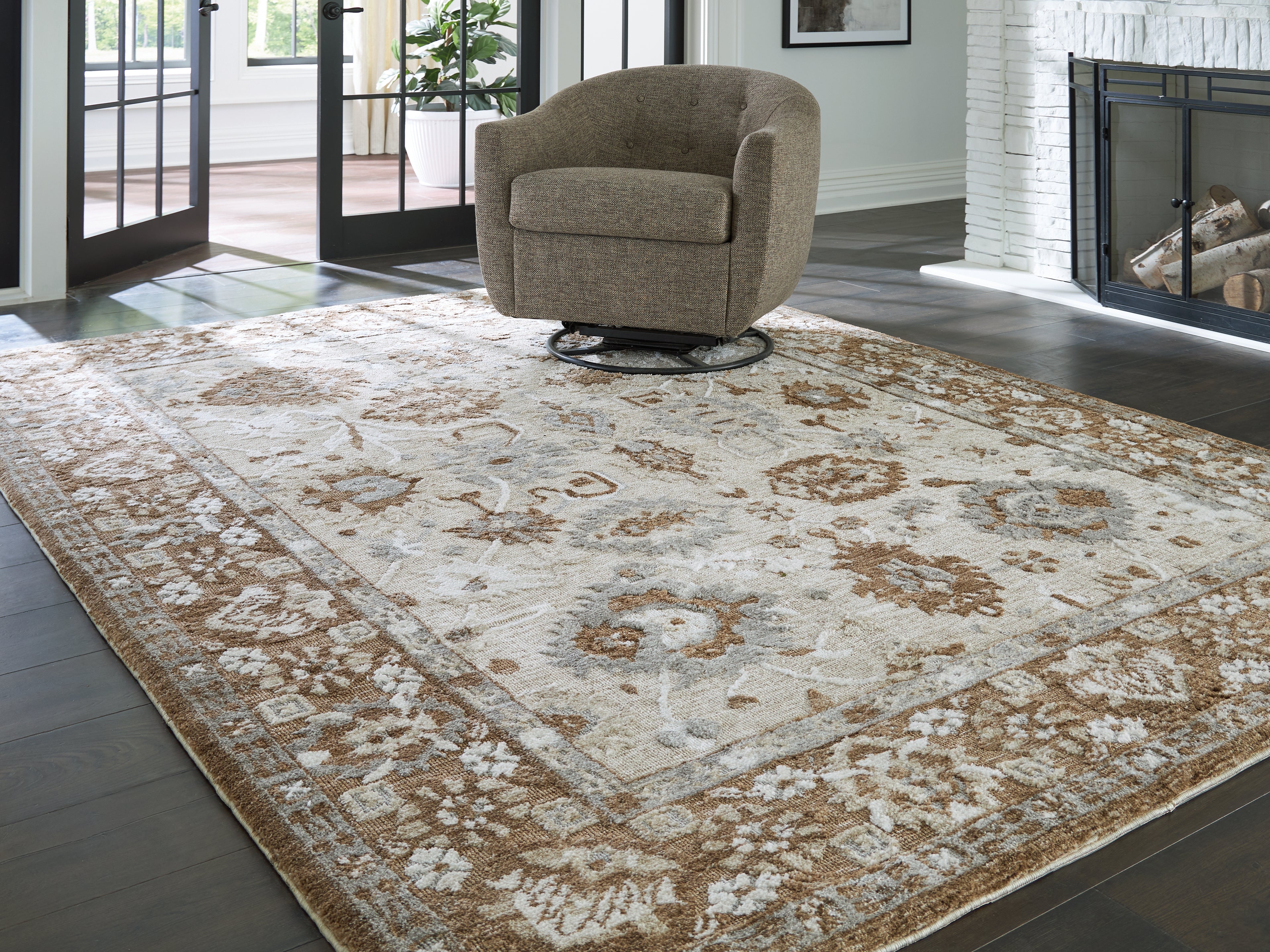 Family Deals Furniture - Ashley Furniture - Ainswick Rug - Memory Foam Large Rug / Brown/Beige/Gray - R407881