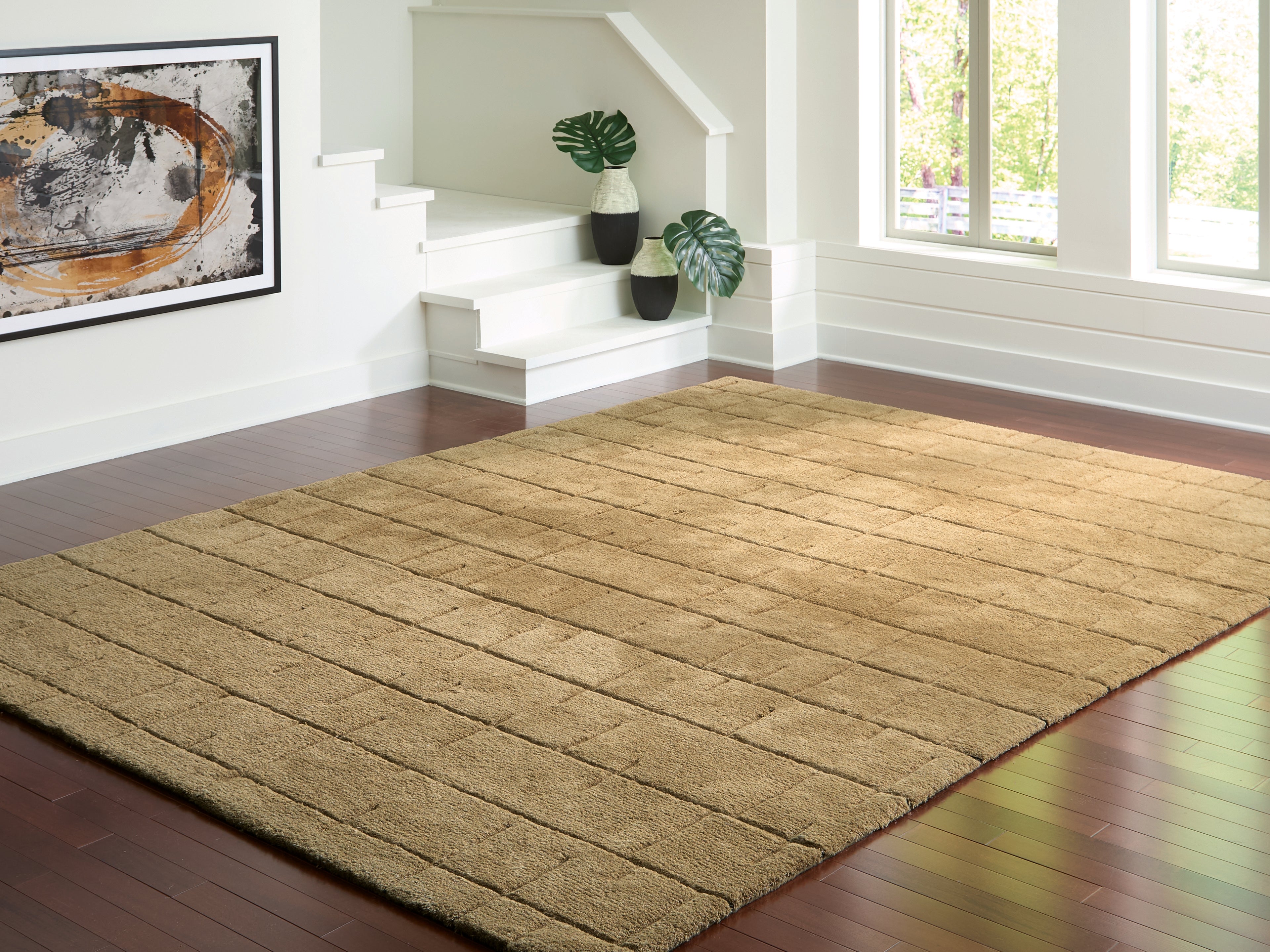Family Deals Furniture - Ashley Furniture - Luzmont Rug - Extra Large Rug / Golden Brown - R408370