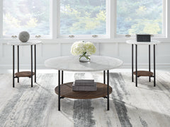 Family Deals Furniture - Ashley Furniture - Wrenwich Table (Set of 3) - Occasional Table Set (3/CN) / Brown/Black/White - T167-13