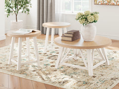 Family Deals Furniture - Ashley Furniture - Fawndell Table (Set of 3) - Occasional Table Set (3/CN) / Antique White/Brown - T193-13