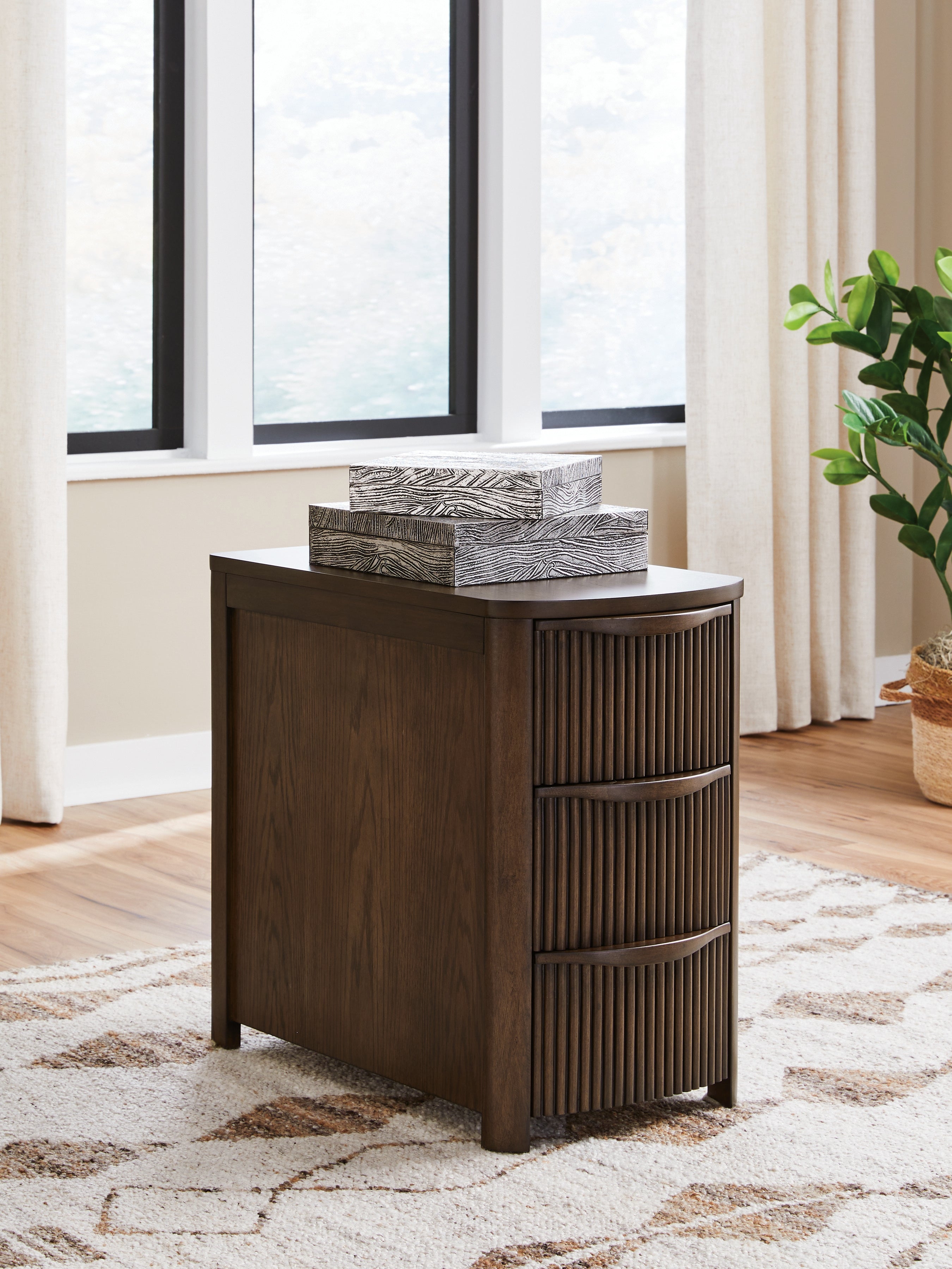 Family Deals Furniture - Ashley Furniture - Camdill Chairside End Table - Chair Side End Table / Dark Brown - T208-217