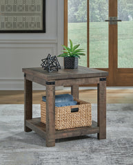 Family Deals Furniture - Ashley Furniture - Hollum End Table - Square End Table / Rustic Brown - T466-2