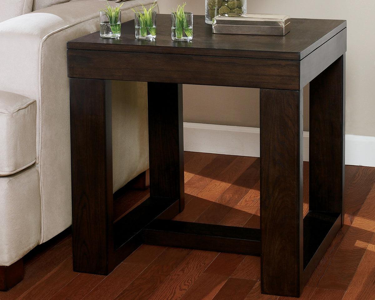 Family Deals Furniture - Ashley Furniture - Watson End Table - Square End Table / Dark Brown - T481-2