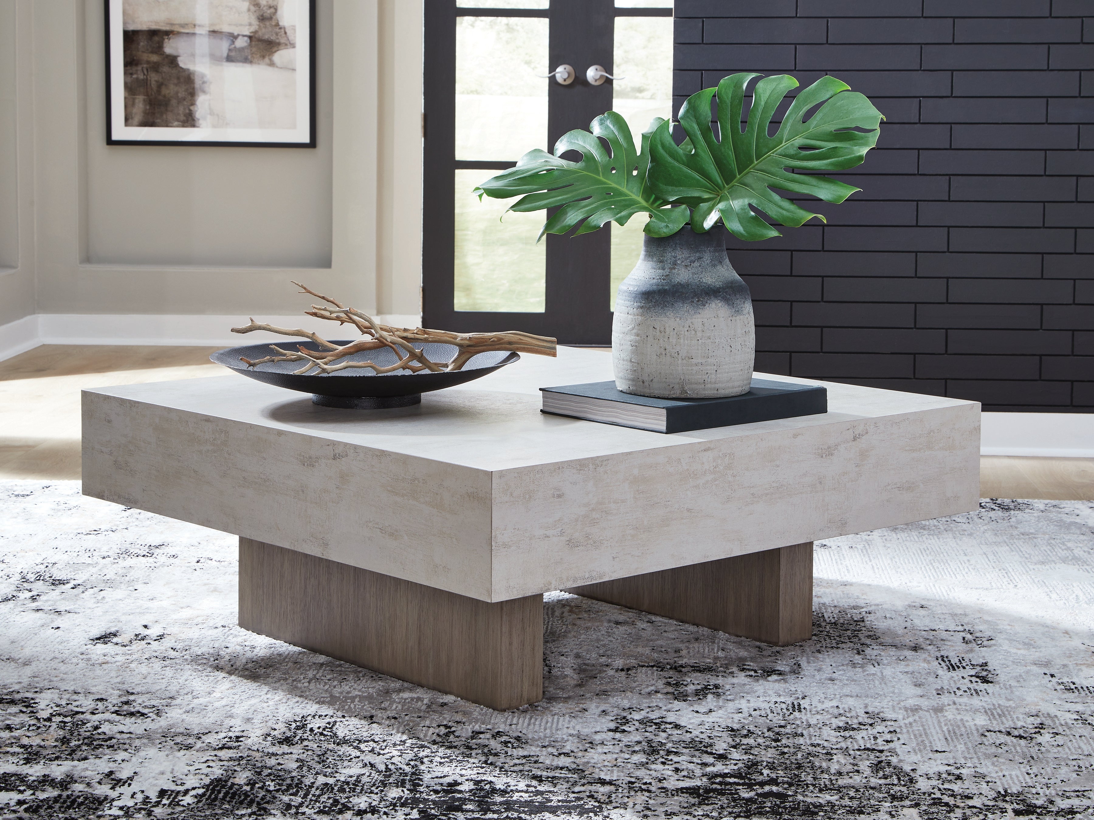 Family Deals Furniture - Ashley Furniture - Jorlaina Coffee Table - Square Cocktail Table / Light Grayish Brown - T622-8