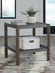 Family Deals Furniture - Ashley Furniture - Kallenny End Table - Rectangular End Table / Brown/Gray - T669-3
