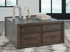 Family Deals Furniture - Ashley Furniture - Kallenny Coffee Table - Square Cocktail Table / Brown/Gray - T669-8