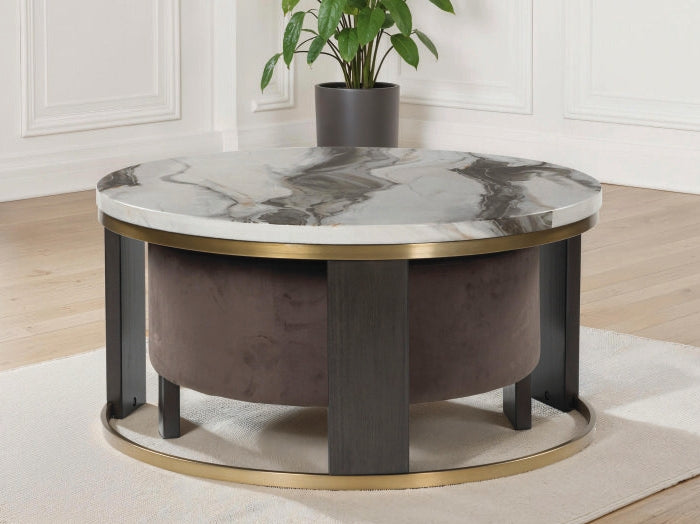 Family Deals Furniture - Ashley Furniture - Jazmore Nesting Coffee Table (Set of 2) - Nesting Cocktail Tables (Set of 2) / Brown/Brass Finish - T671-22