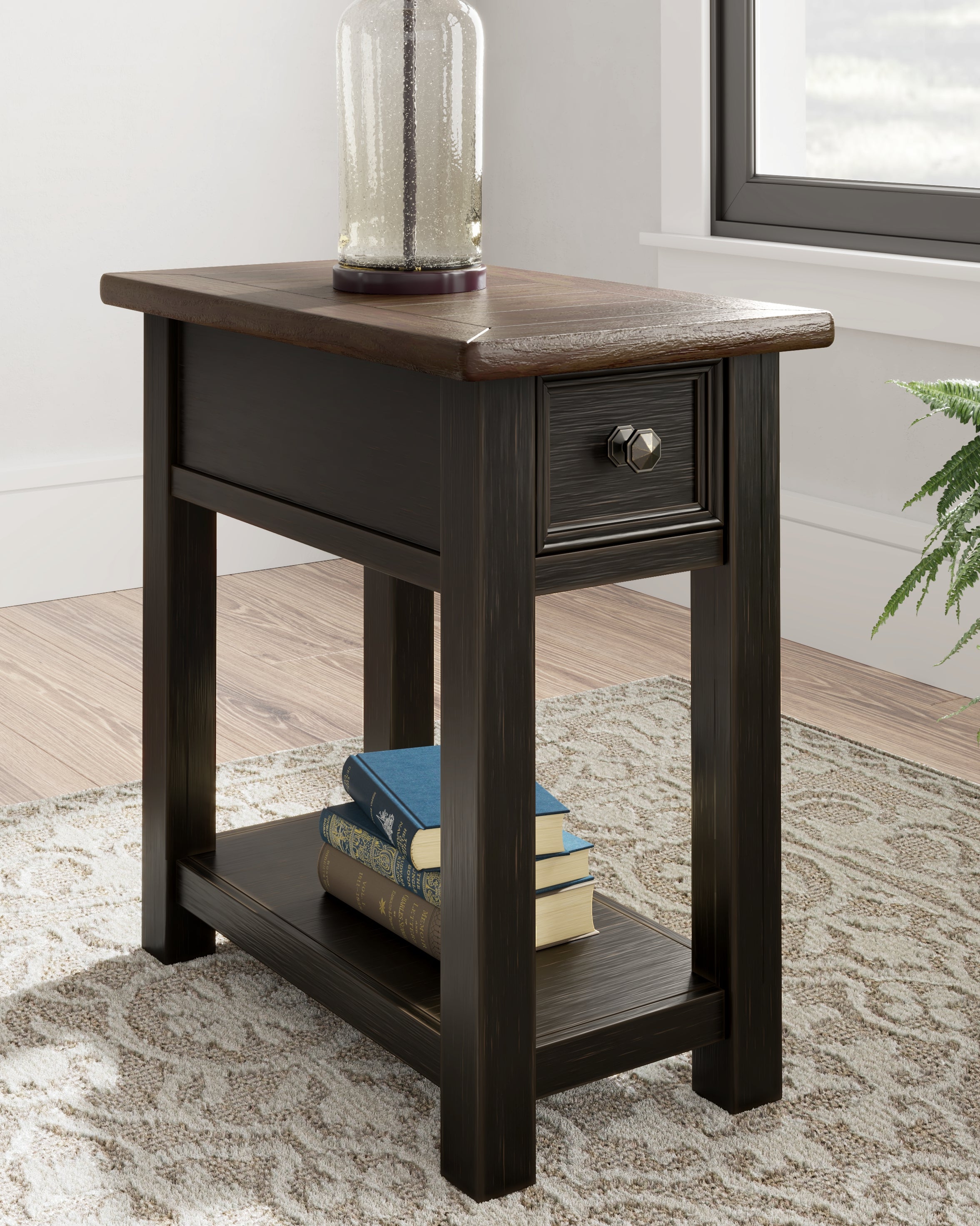 Family Deals Furniture - Ashley Furniture - Tyler Creek Chairside End Table - Chair Side End Table / Grayish Brown/Black - T736-107