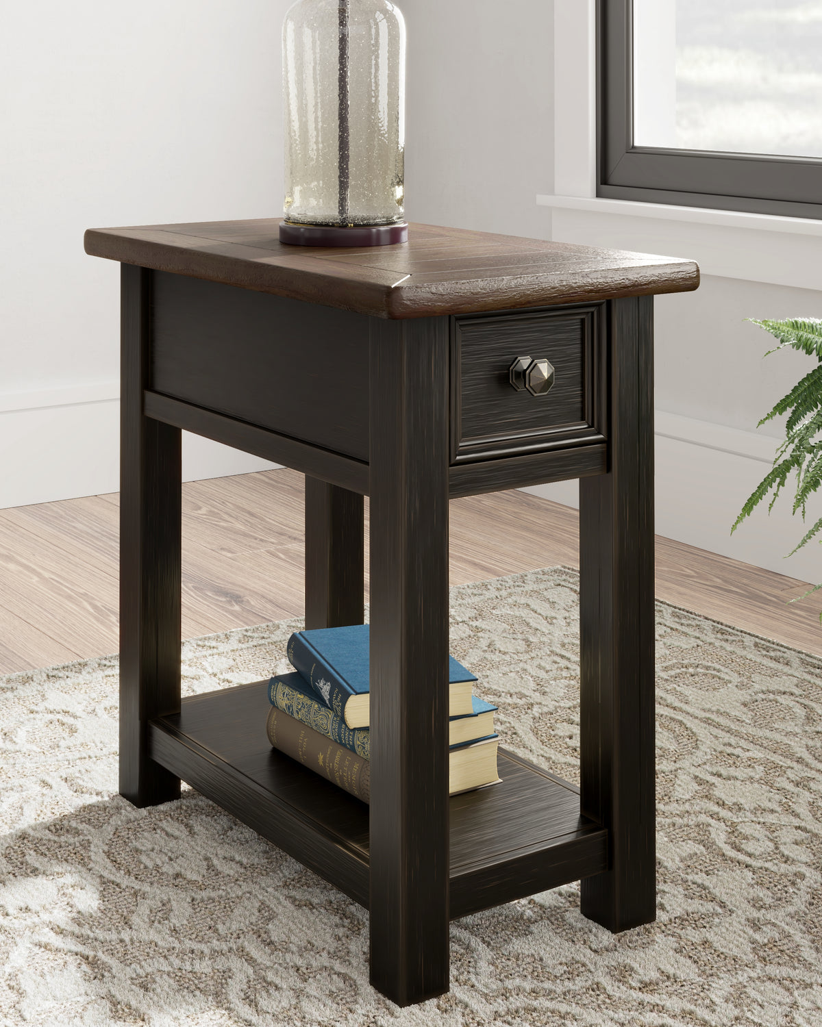 Family Deals Furniture - Ashley Furniture - Tyler Creek Chairside End Table - Chair Side End Table / Grayish Brown/Black - T736-107