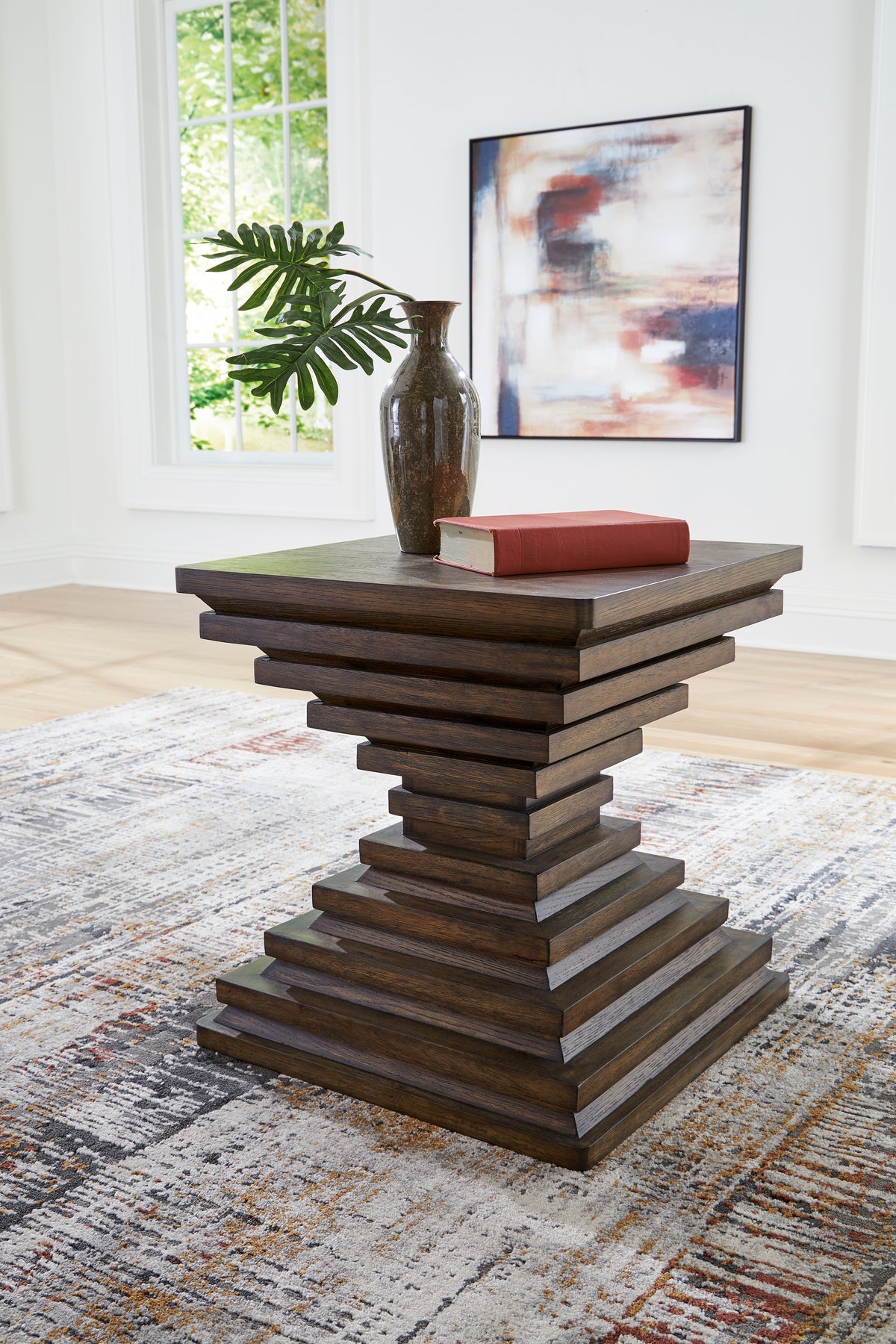 Family Deals Furniture - Ashley Furniture - Hannodream End Table - Square End Table / Warm Brown - T821-2
