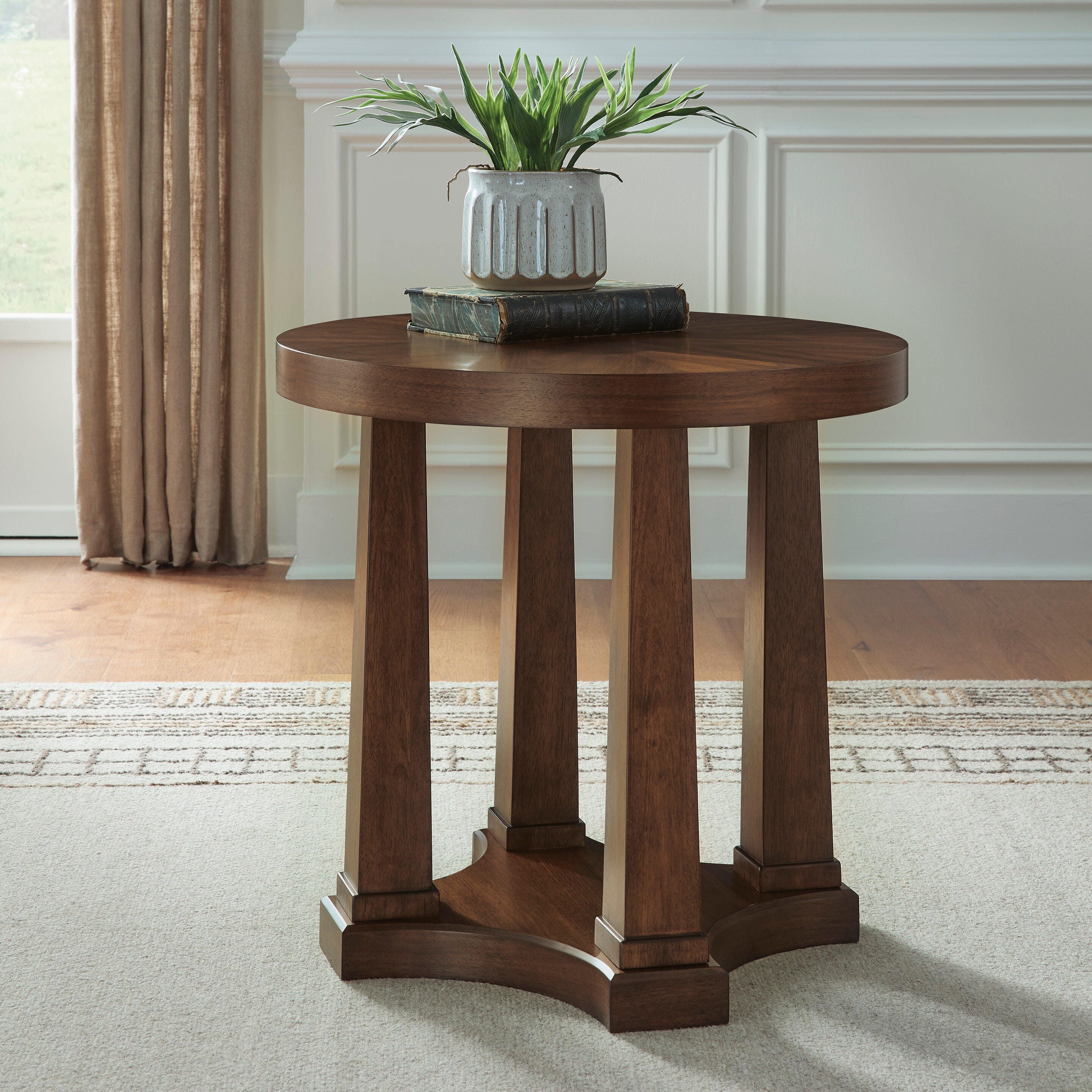 Family Deals Furniture - Ashley Furniture - Rustic Plains End Table - Round End Table - T877-6
