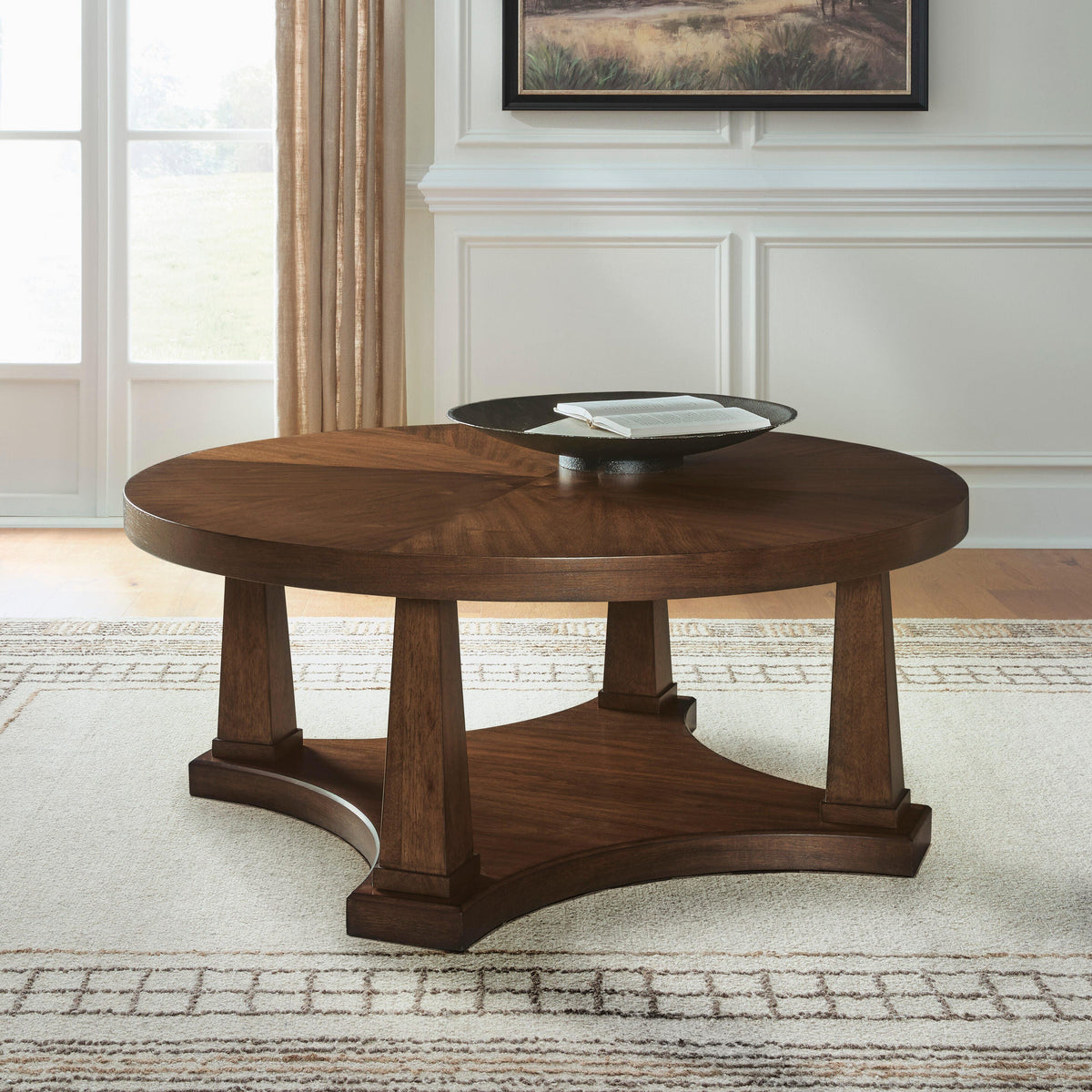 Family Deals Furniture - Ashley Furniture - Rustic Plains Coffee Table - Round Cocktail Table - T877-8