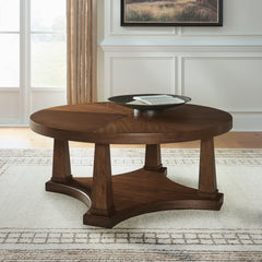 Family Deals Furniture - Ashley Furniture - Rustic Plains Coffee Table - Round Cocktail Table - T877-8