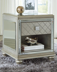 Family Deals Furniture - Ashley Furniture - Chevanna End Table - Rectangular End Table / Platinum - T942-3