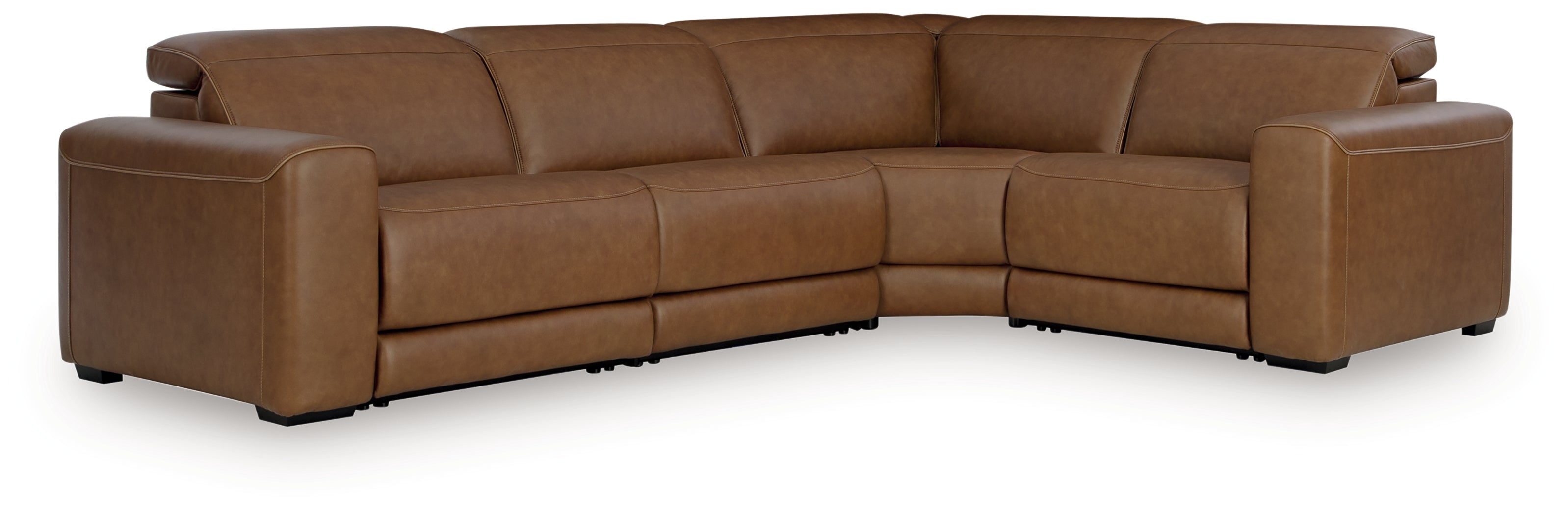 Family Deals Furniture - Ashley Furniture - Magic Man Sectional - 4-Piece Power Reclining Sectional / Caramel - PCU10700S11