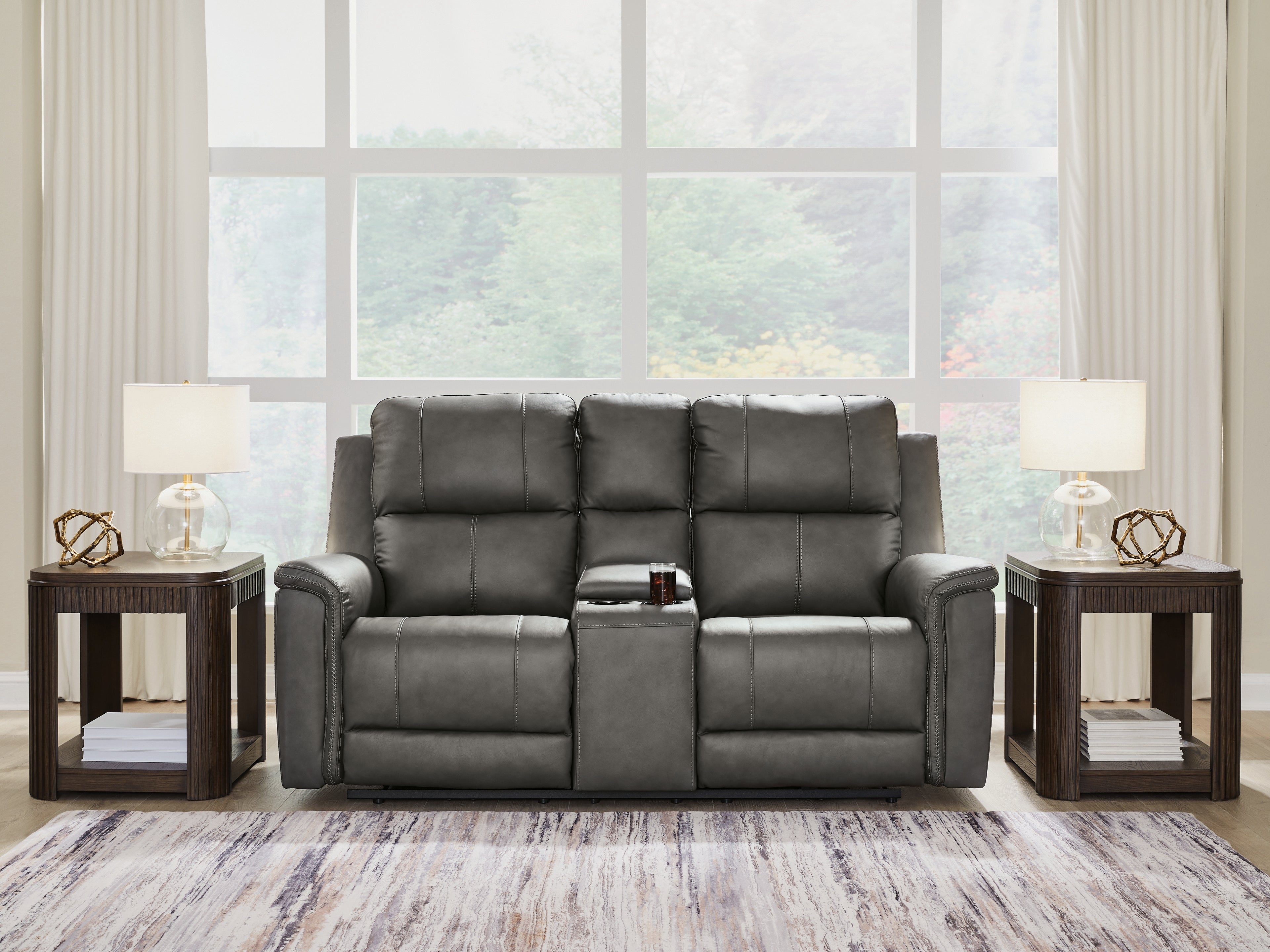 Family Deals Furniture - Ashley Furniture - Bleckley Living Room - PWR REC Loveseat/CON/ADJ HDRST - PCU1200018