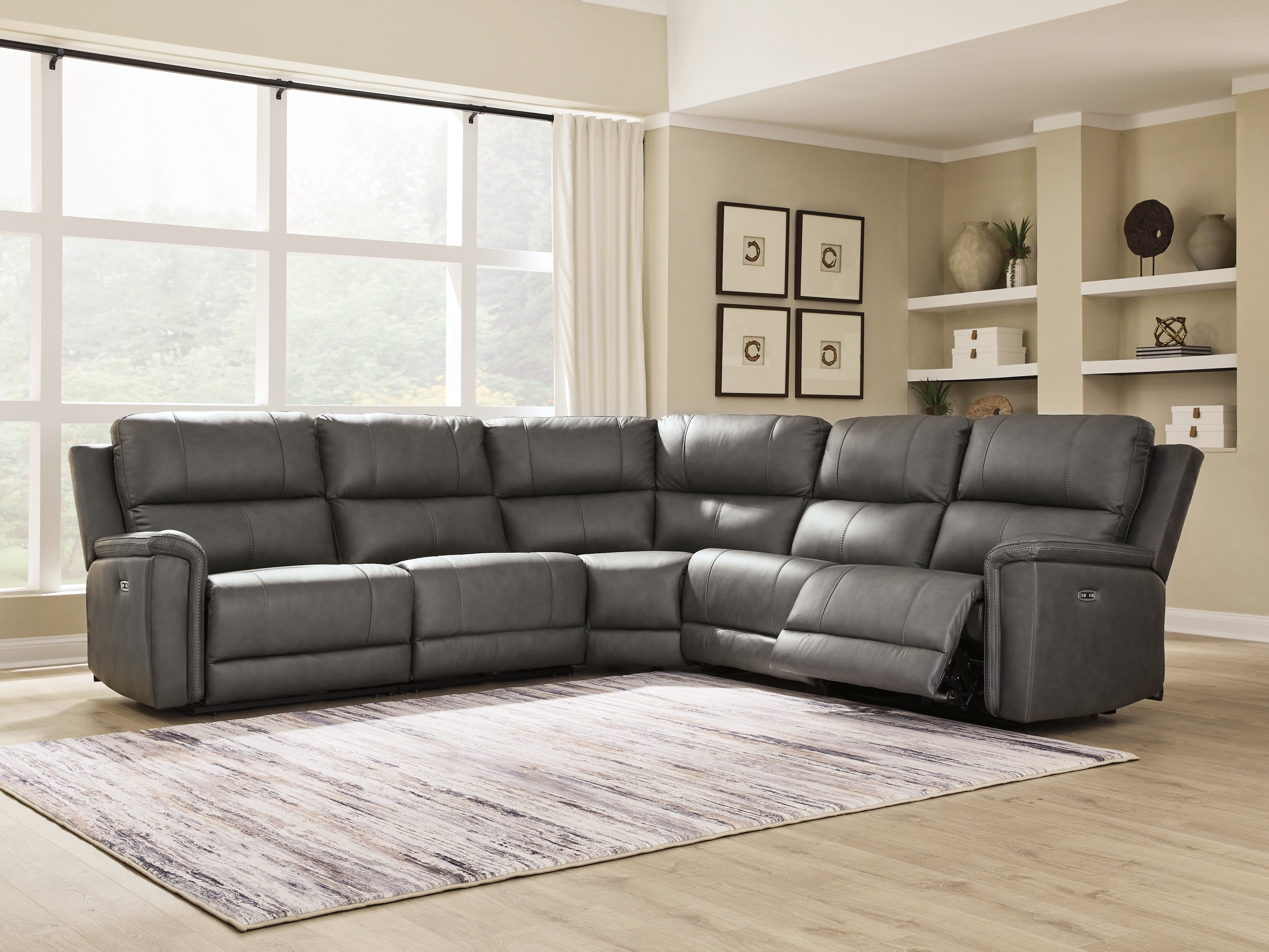 Family Deals Furniture - Ashley Furniture - Bleckley Sectional - 5-Piece Power Reclining Sectional / Anchor - PCU12000S4