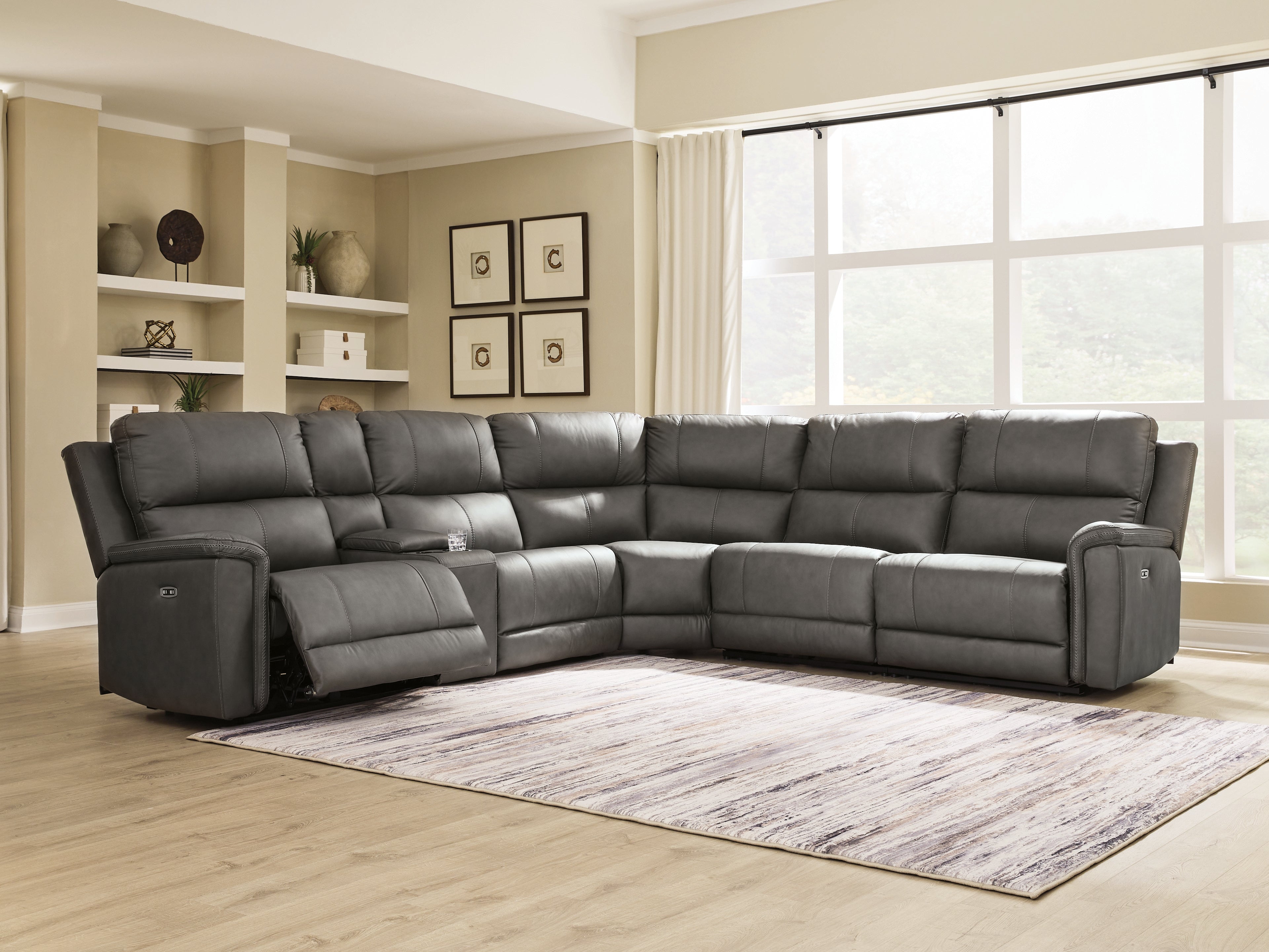 Family Deals Furniture - Ashley Furniture - Bleckley Sectional - 6-Piece Power Reclining Sectional / Anchor - PCU12000S5
