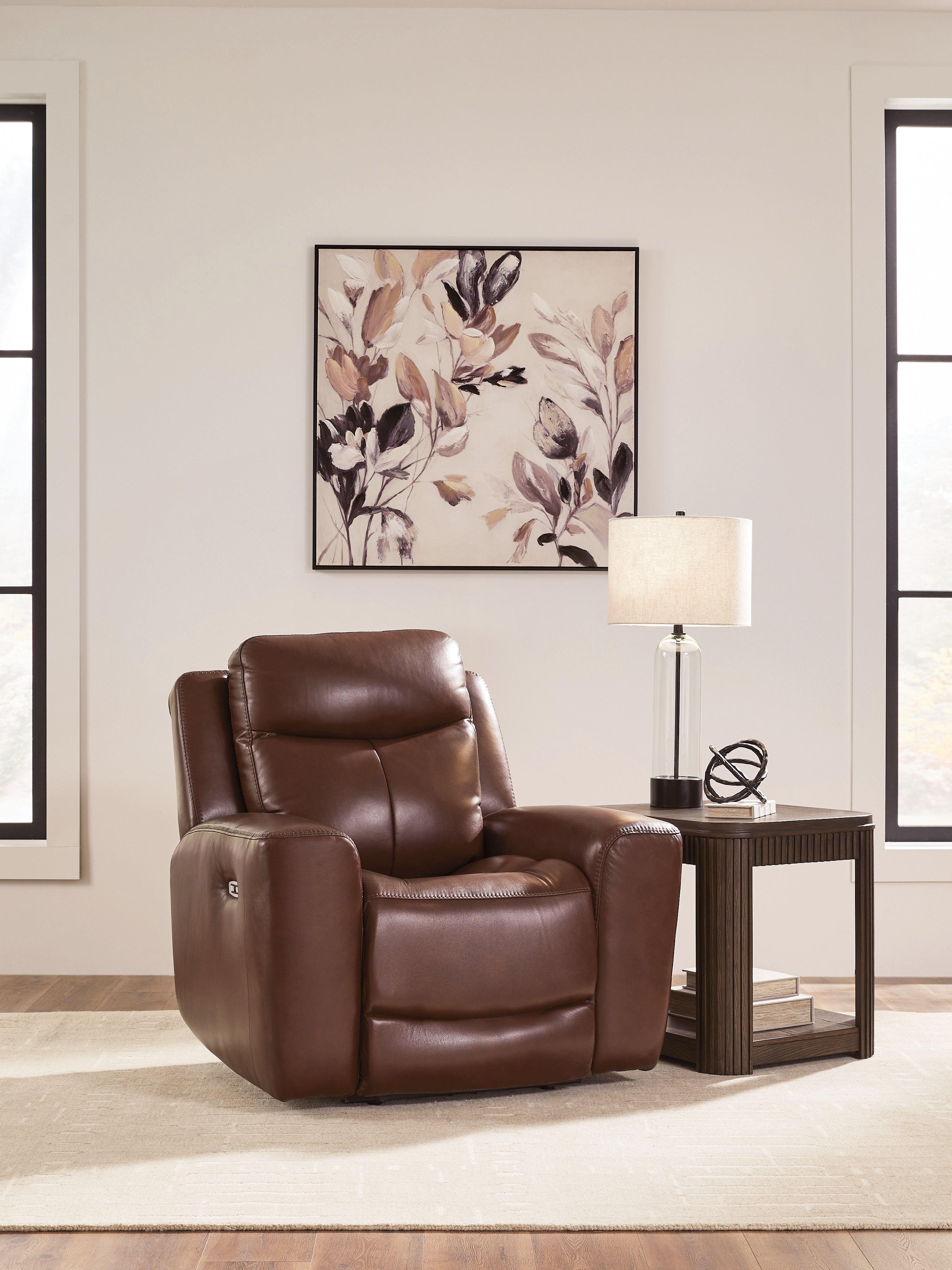 Family Deals Furniture - Ashley Furniture - Next Move Living Room - PWR Recliner/ADJ Headrest / Mahogany - PCU1210213