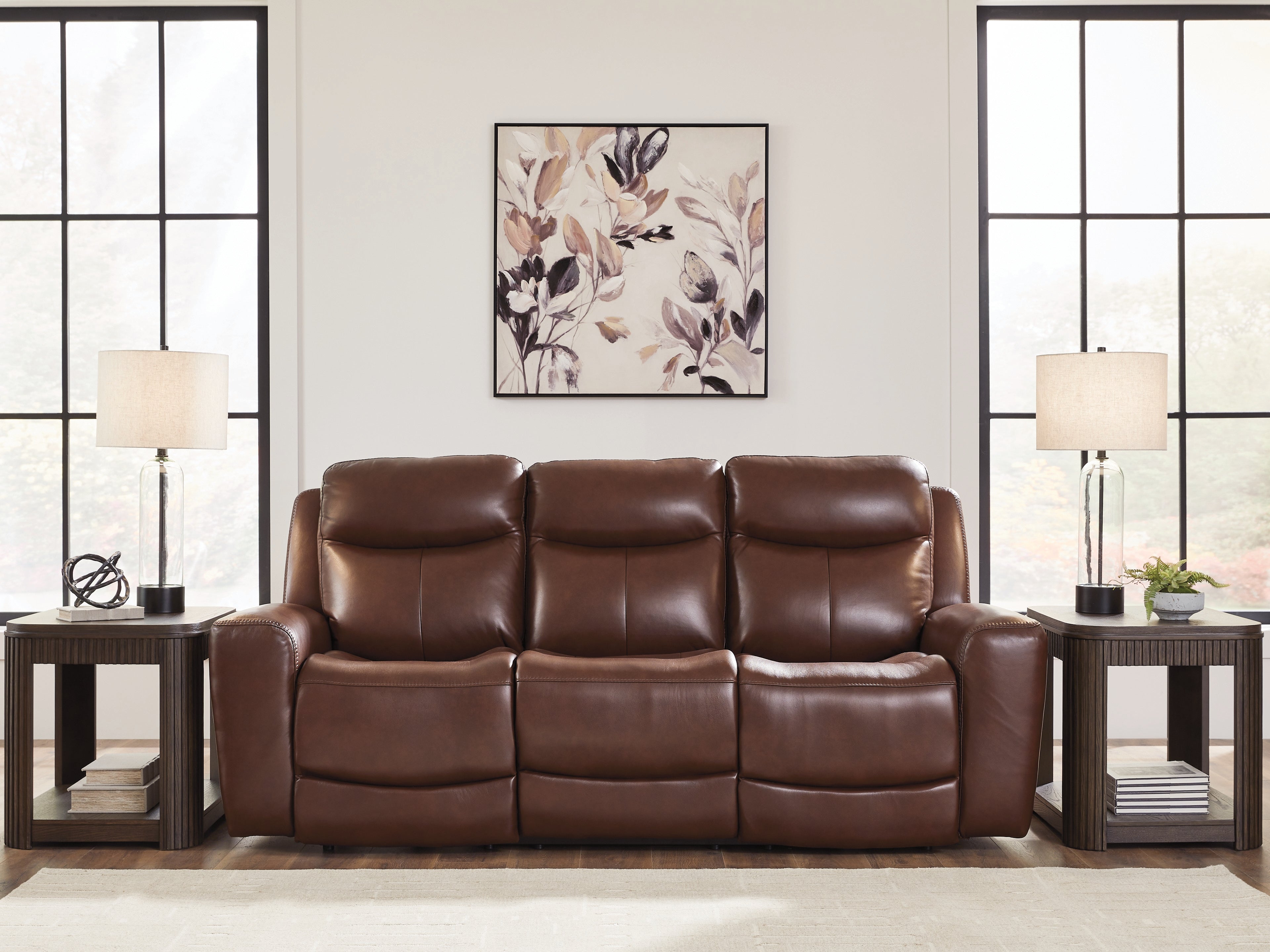 Family Deals Furniture - Ashley Furniture - Next Move Living Room - PWR REC Sofa with ADJ Headrest / Mahogany - PCU1210215
