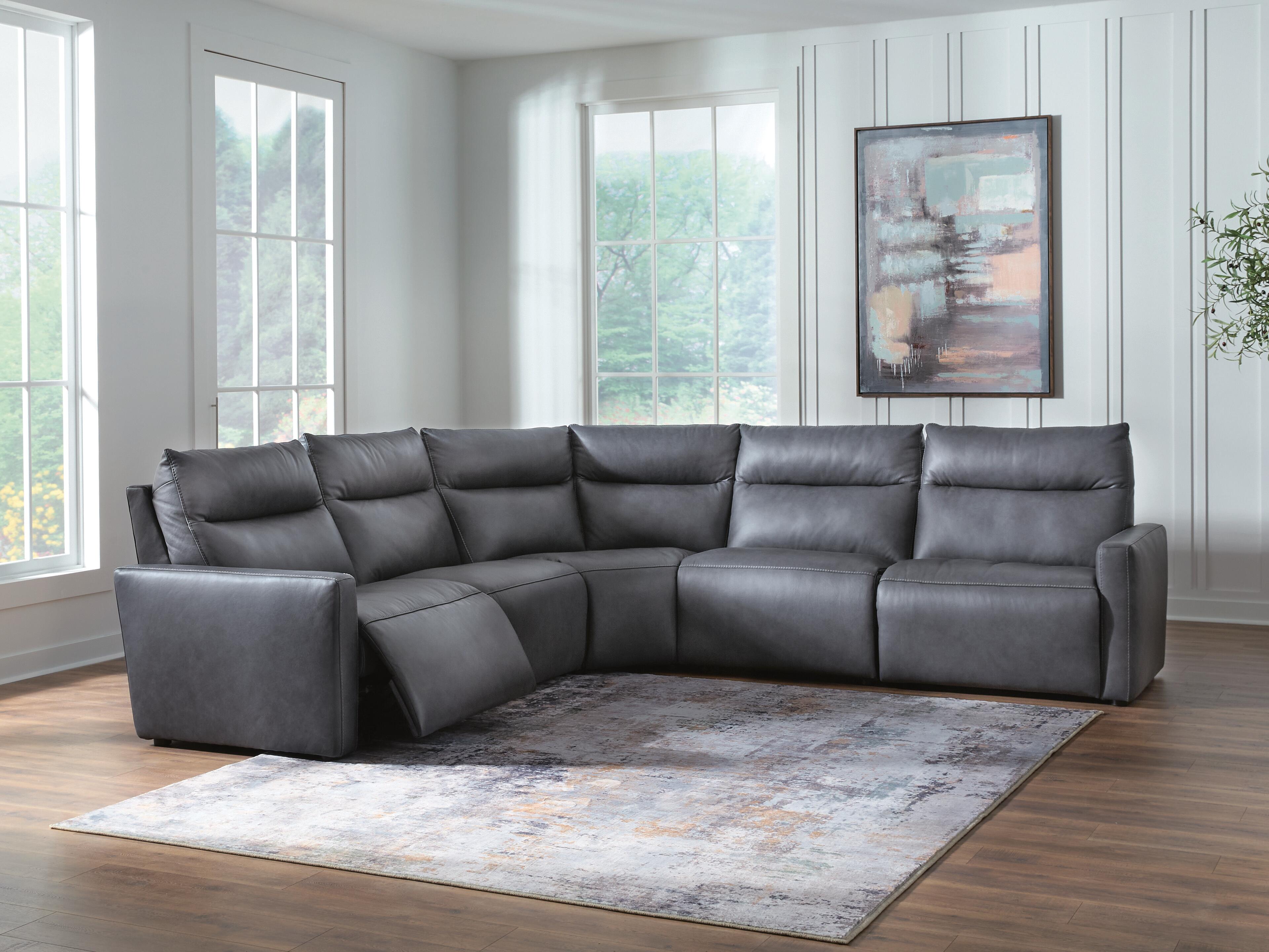 Family Deals Furniture - Ashley Furniture - ModZ Sectional - 5-Piece Power Reclining Sectional / Blue - U14001S6