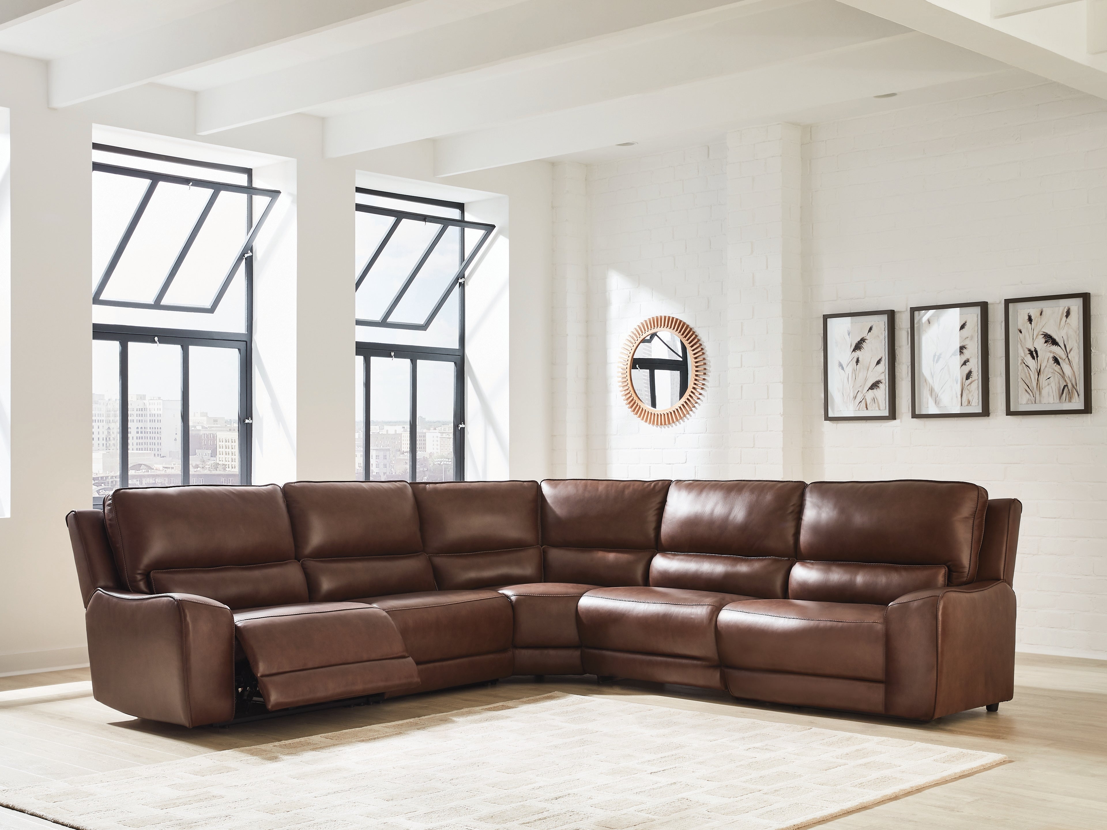 Family Deals Furniture - Ashley Furniture - DeepWakes Sectional - 5-Piece Power Reclining Sectional / Canyon - PCU62607S8