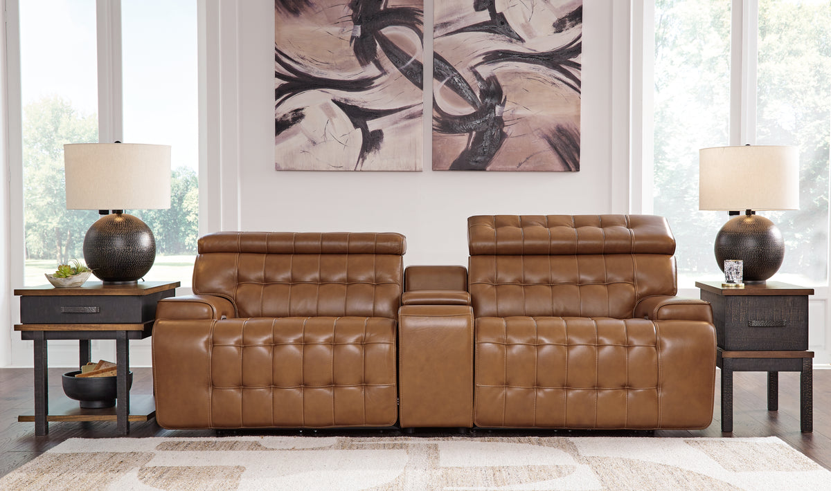 Family Deals Furniture - Ashley Furniture - Temmpton Sectional - 2-Piece Power Reclining Sectional Loveseat / Chocolate - U92708S1