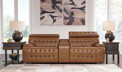 Family Deals Furniture - Ashley Furniture - Temmpton Sectional - 2-Piece Power Reclining Sectional Loveseat / Chocolate - U92708S1