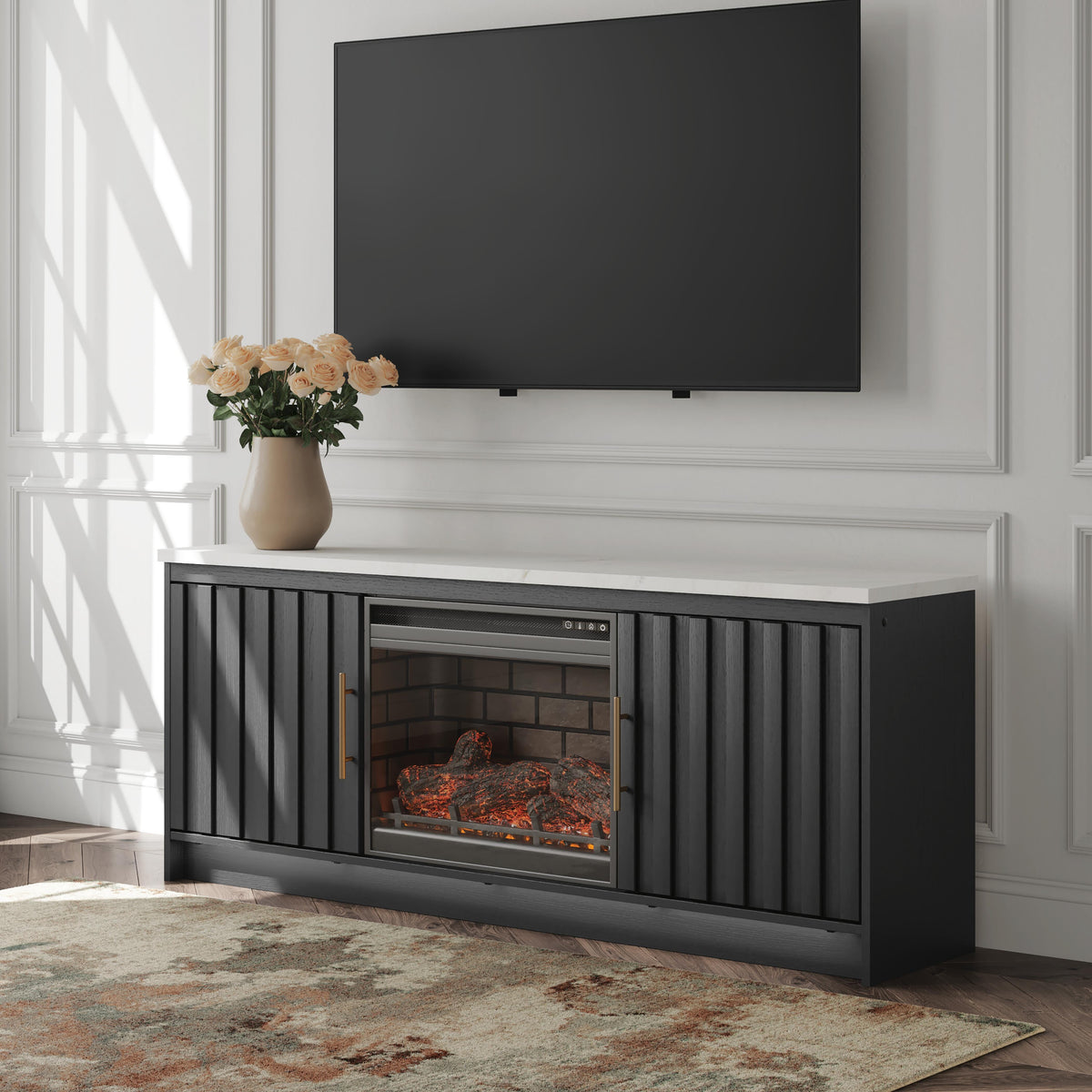 Family Deals Furniture - Ashley Furniture - Cadmori 63" TV Stand with Electric Fireplace - 63" TV Stand with Electric Fireplace - W2616W2