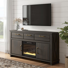 Family Deals Furniture - Ashley Furniture - Brazen Valley 71" TV Stand with Electric Fireplace - 71" TV Stand with Electric Fireplace - W2648W1
