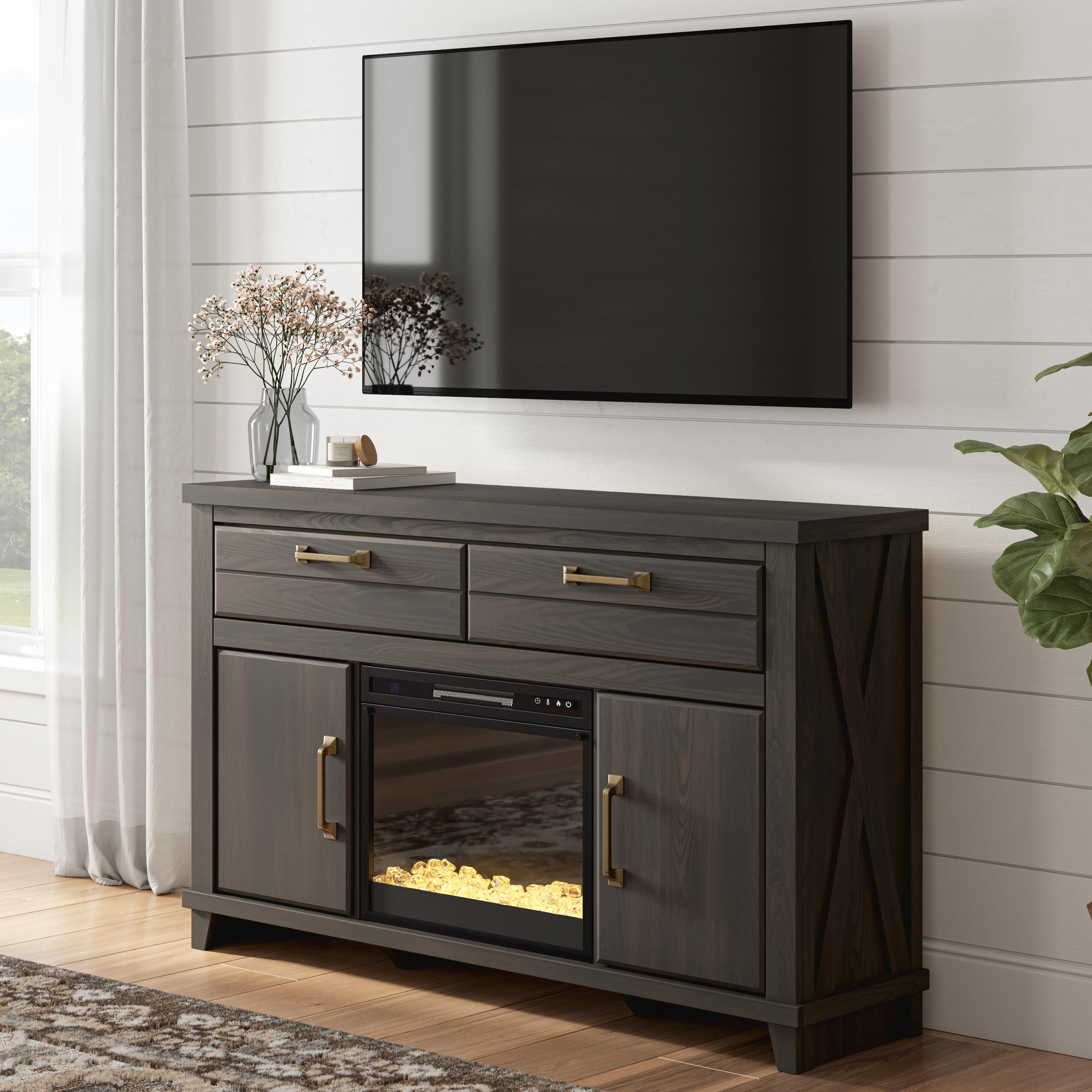 Family Deals Furniture - Ashley Furniture - Brazen Valley 60" TV Stand with Electric Fireplace - 60" TV Stand with Electric Fireplace - W2648W3