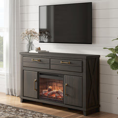 Family Deals Furniture - Ashley Furniture - Brazen Valley 60" TV Stand with Electric Fireplace - 60" TV Stand with Electric Fireplace - W2648W4
