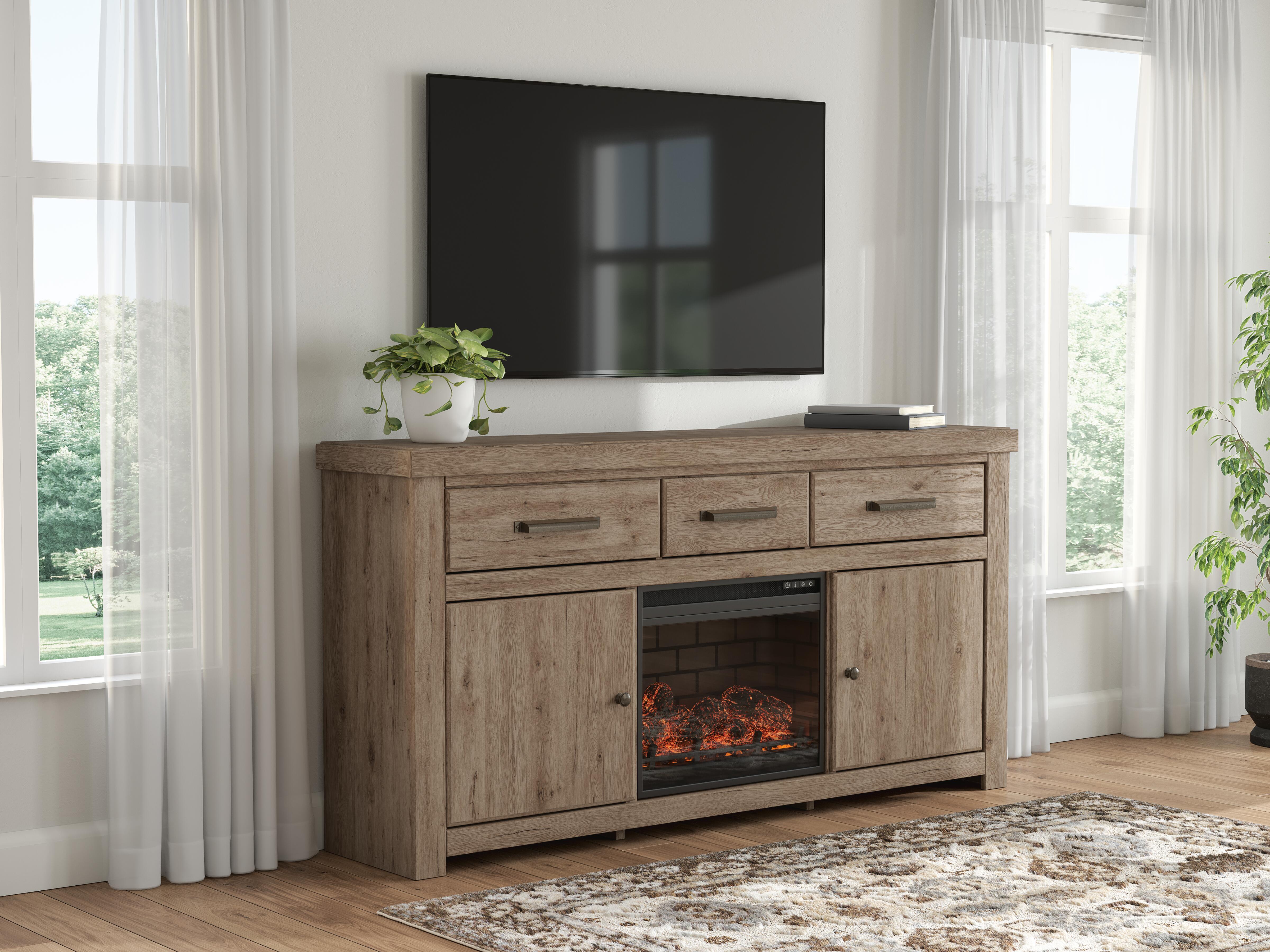 Family Deals Furniture - Ashley Furniture - Garistyn 73" TV Stand with Electric Fireplace - 73" TV Stand with Electric Fireplace - W2844W3
